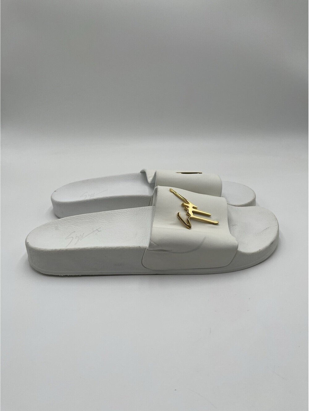 Men’s Giuseppe Zanotti Brett white leather slides Size 44
